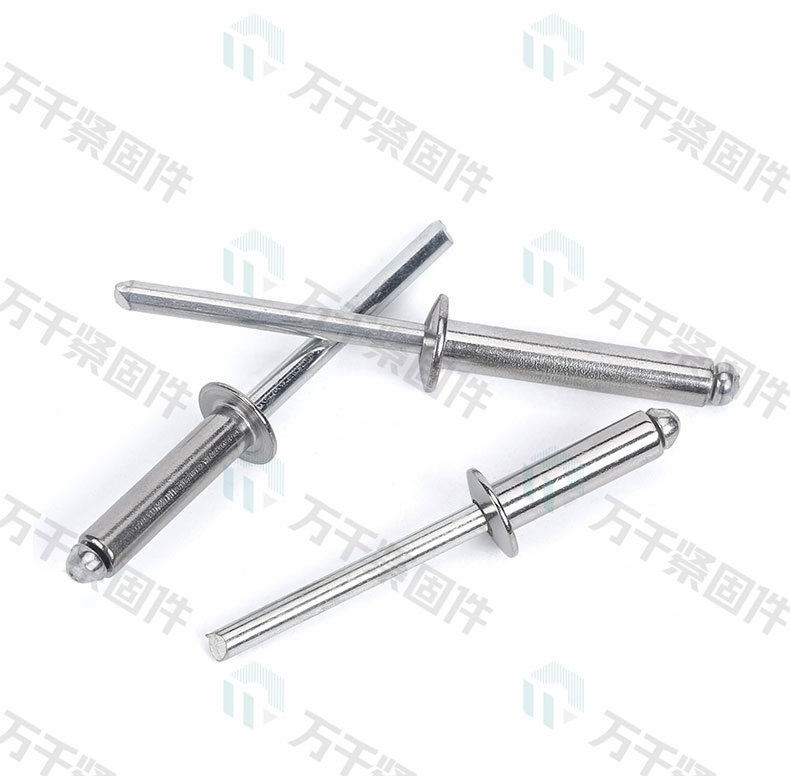 开口型扁圆头抽芯铆钉（搓丝） GB12618.4 不锈钢（304/316）碳钢 合金钢